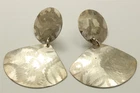Artisan Signed Sterling Silver Modernist Geometric Dangle Earrings 7.6g 925