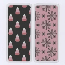 Candy Corn & Spiderwebs Bookmark For Books, Set Of Two 2x5 Inch Bookish Gifts