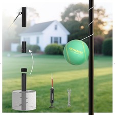 Tetherball Set, Tether Balls and Rope Set with Pole 10.43ft Height Heavy