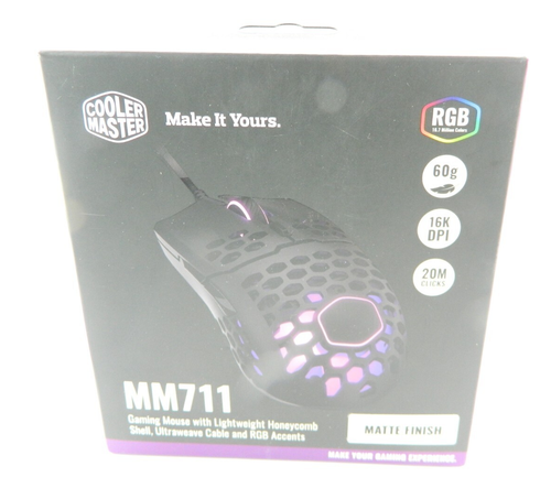 Cooler Master MM711 RGB Light 60g Wired Optical Gaming Mouse - 16000 DPI