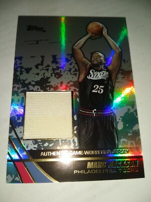 MARC JACKSON 2004 TOPPS AUTHENTIC GAME-WORN JERSEY #JE-MJA PHILADELPHIA 76ERS