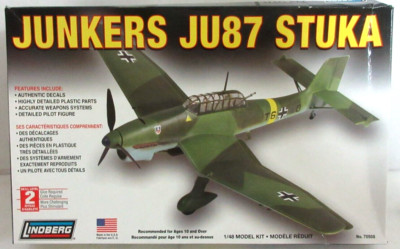 LINDBERG GERMAN JUNKERS JU-87 STUKA 1/48 SCALE PLANE MODEL KIT