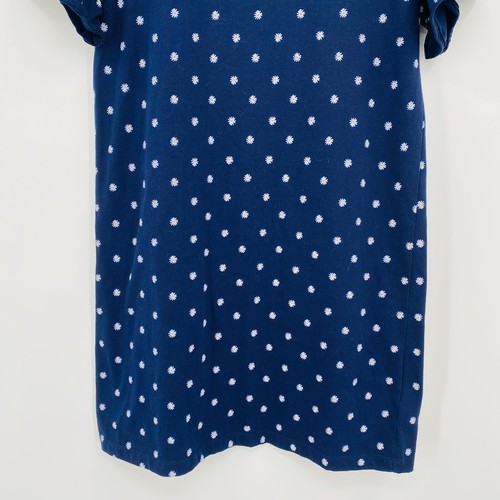 Old Navy Size Small Navy Blue Daisy Floral Print Ruffle Sleeve Knit Shirt Dress - 第 3/9 張圖片