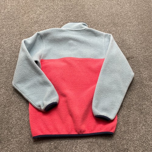 Patagonia Sweater Youth Large Pink Blue Lightweight Synchilla Snap T Pullover - Picture 8 of 9