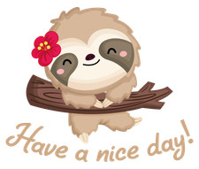 Girls Bedroom Nursery Female Sloth Animal Cartoon Art Vinyl Wall Decal Sticker