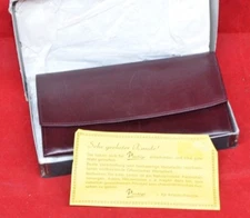 Prestige Leather Wallet Burgundy Clasp Coin Purse Zippered West Germany NIB VTG