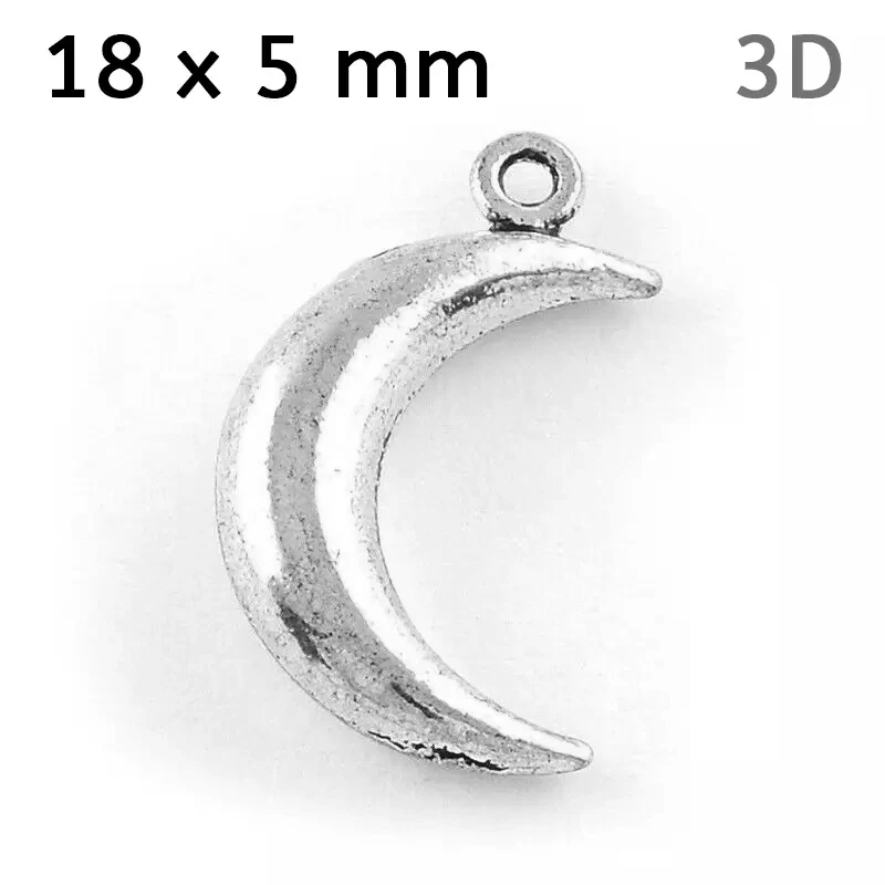 Collana con ciondolo LUNA crescente Argento mezzaluna catena Acciaio inox Donna - Immagine 3 di 4