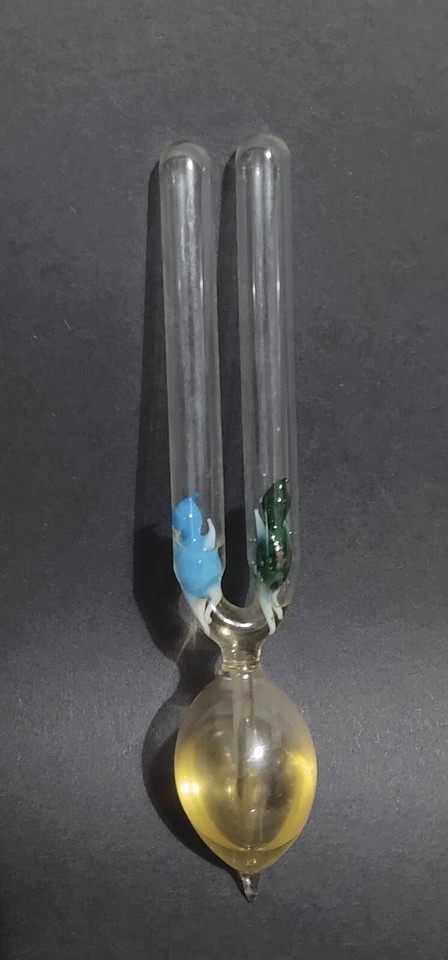 A Victorian 'Passion Meter' — a whimsical novelty glassware piece that supposedly measured romantic intensity; equal parts curiosity, conversation starter, and cabinet-of-wonders trophy.