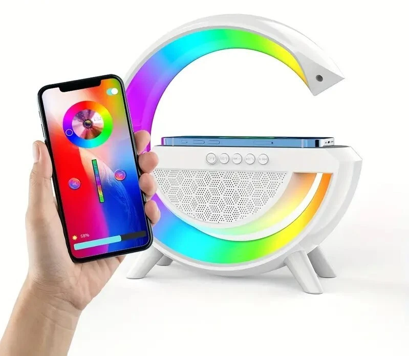 Enceinte à LED sans fil avec fonction de charge sans fil compatible IOS/Android - Photo 4/4