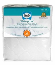 Sealy Waterproof Crib Mattress Pad 52x28 Fitted