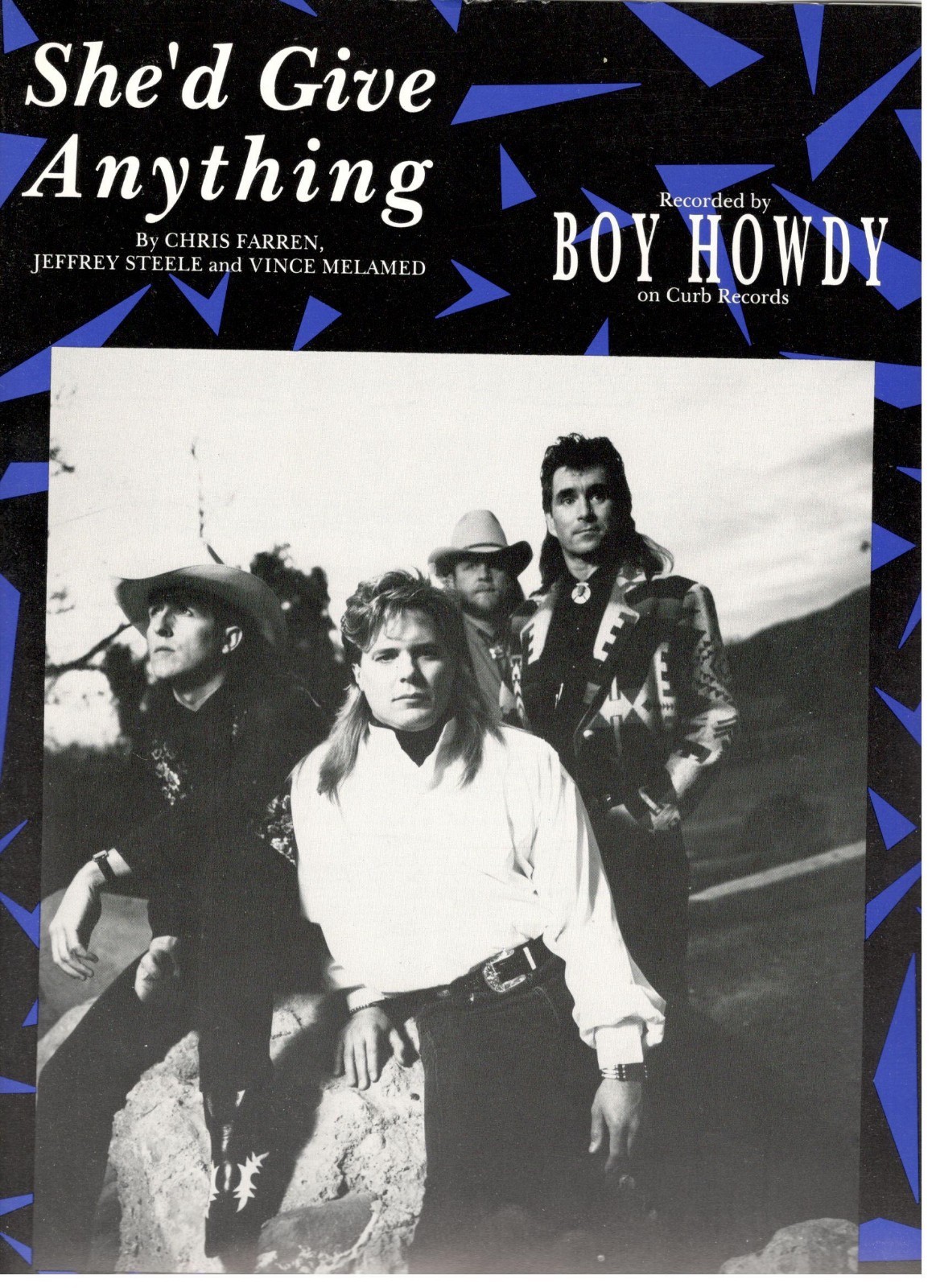 BOY HOWDY "SHE'D GIVE ANYTHING" SHEET MUSICPIANO/VOCAL/GUITAR/CHORDS
