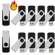 KOOTION 10 Pack/Lot 1GB-16GB USB 2.0 Flash Drive Swivel Memory Stick Thumb Drive