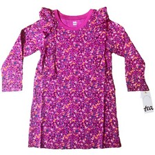 Tea Collection Dress Sz 3 NWT New Pink Ruffle sleeve A-Line Himalayan Floral