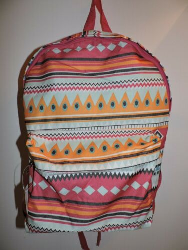 Full Size AZTEC BACKPACK School Campus Book Bag Travel Dance Gym Pink 16" NEW - Picture 1 of 6