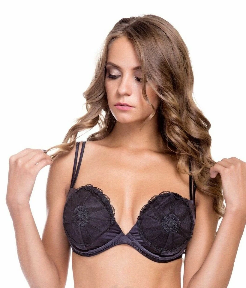 Sujetador LA PERLA 905959 Negro JAVA DANCER Adornado Tul Con Aros 34B Nuevo $258 Foto 2 de 4