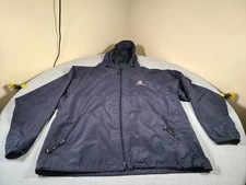 Vintage CITGO Jacket Mens XL Blue Brand Logo Packable Windbreaker Rain Coat 90s