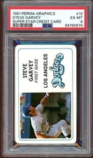 Steve Garvey Card 1981 Perma-Graphics Super Star Credit Card #12 PSA 6