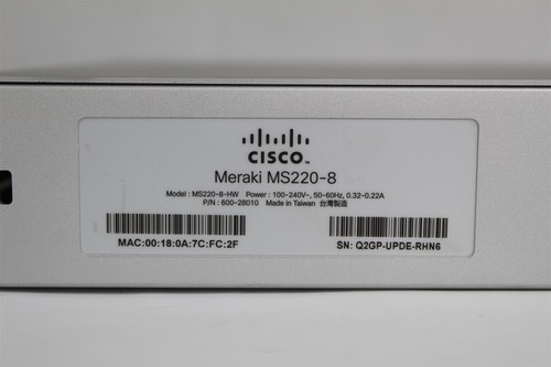 Cisco Meraki MS220-8-HW Cloud Managed Switch 8-Port Gigabit Unclaimed - Picture 6 of 9