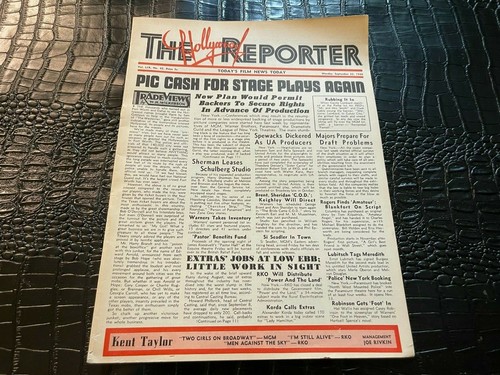 SEPT 23 1940 THE HOLLYWOOD REPORTER movie magazine HITCHCOCK