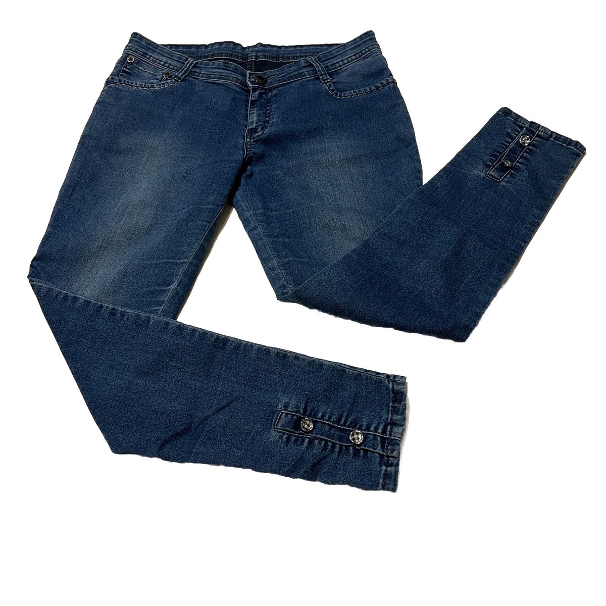 L Birds Jeans Low Rise Skinny Ankle Stretch Blue Denim Fits