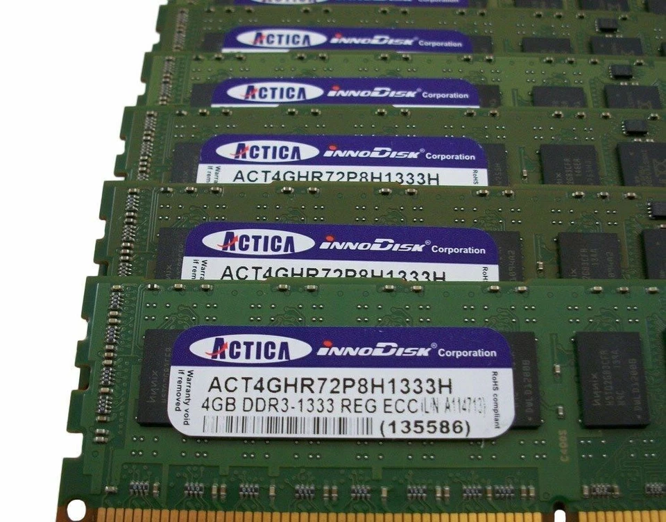Actica ACT4GHR72P8H1333H 4GB DDR3-1333 Registered ECC Memory DIMM Lot of 24 - Image 2 of 2