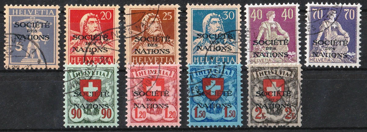 SCHWEIZ-Ämter SDN MiNr. 16/25, gestempelt, Michel 160,--