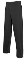 Mens Jog Pants Fruit Of The Loom Tracksuit Bottoms Open Leg Sweat Jogging Pants