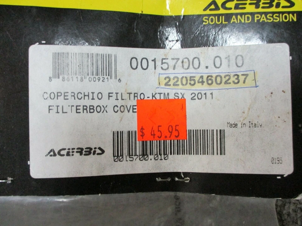KTM SX 2011 橙色过滤器/空气盒盖 Acerbis 2205460237 出品 — 第 4/4 张图片