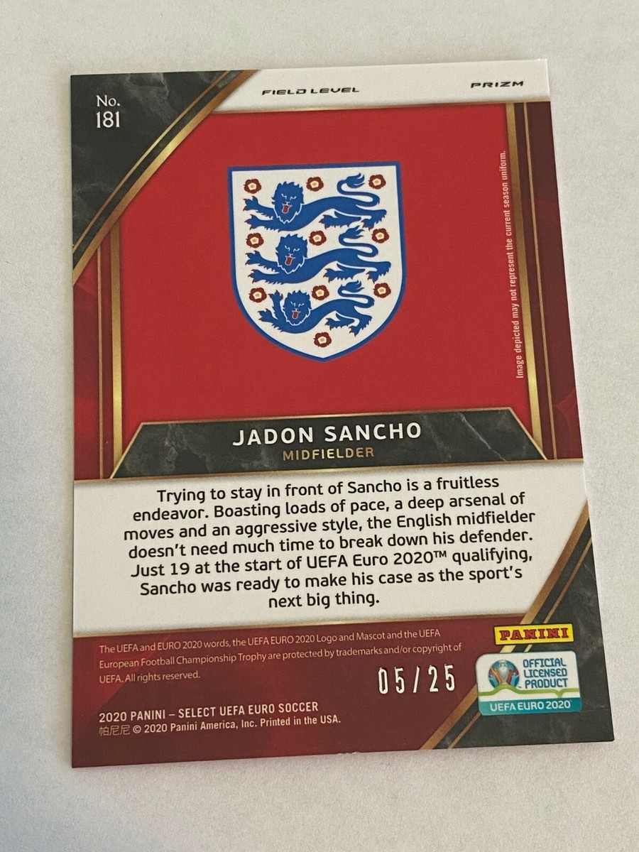2020 Panini Select UEFA Euro Jadon Sancho Field Level