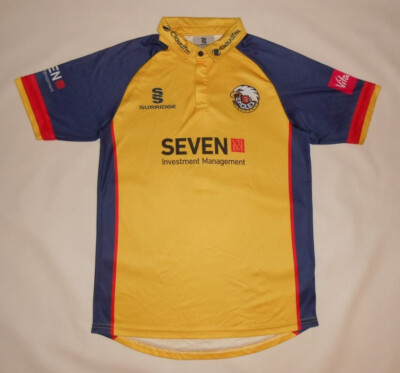 Maillot De Cricket Surridge Essex Eagles – Taille M, Jaune, Neuf, Avec #6 Chopra