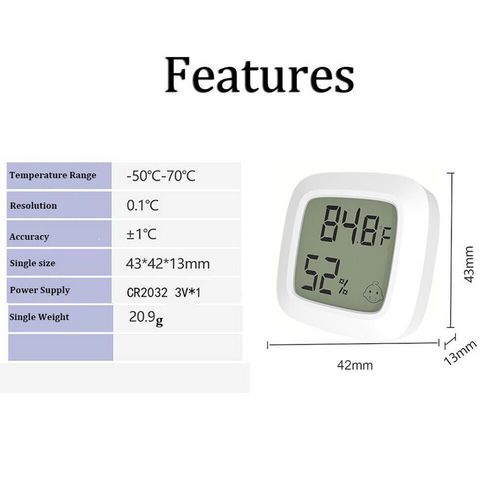 Digital Hygrometer Indoor Mini Thermometer Humidity Meter Room with Temperature - Picture 2 of 6