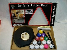 "CLUB CHAMP GOLFER'S PUTTER POOL PLAY LIKE GOLF SHOOT LIKE POOL INDOOR GAME"