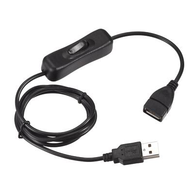 2x USB Kabel mit Ein/Aus Schalter USB Stecker auf Buchse Verlängerungskabel 1m