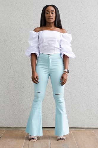SOLID BELL BOTTOM PANTS - 第 1/3 張圖片