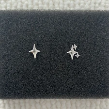 Asymmetry Small Star Stud Earrings for Men Women,Streetwear Unisex Earrings