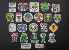 Alien Vinyl Stickers Area 51 Aliens Nevada UFO Roswell Cryptids Space Scifi