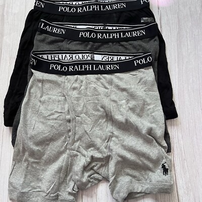 New Men's POLO RALPH LAUREN Set Of 3 Stretch Cotton Blend Boxer Briefs Size S
