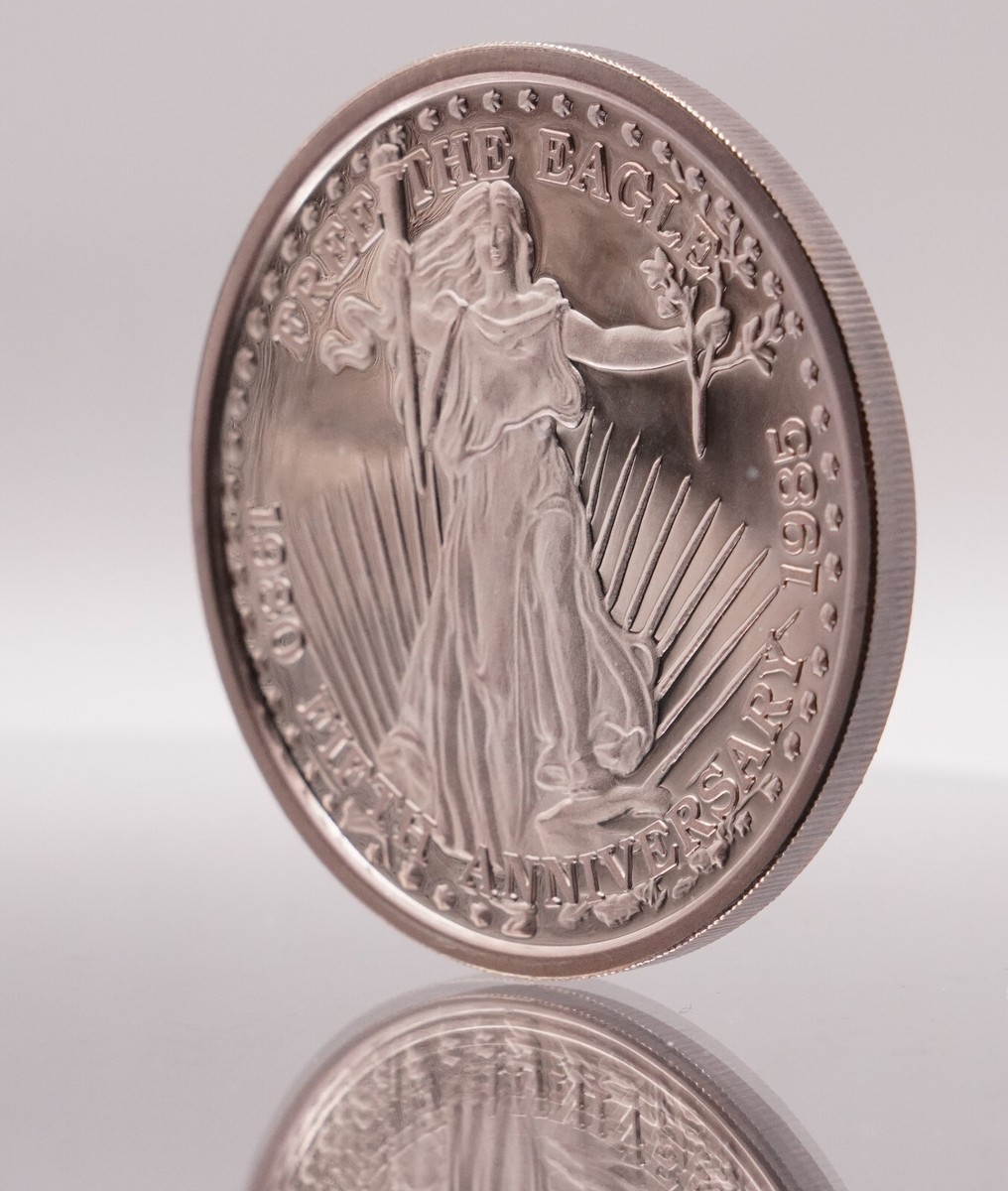 ６．５割引放出！チロリアＦ580上級モデル旧製品お買い得即決！ 1980 1985 FREE the Eagle 5th Anniversary 2oz 999 FINE Silver