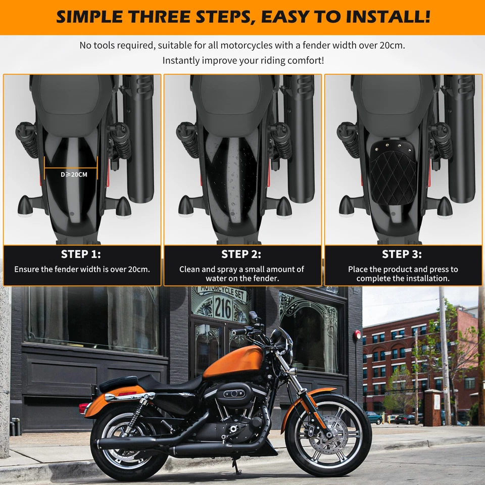 PU Rear Passenger Seat Cushion For Yamaha Virago XV 535 125 750 250 920 Bobber - Image 4 of 4