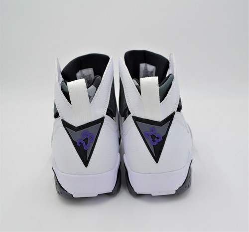 NEW MEN’S AIR JORDAN 7 RETRO WHITE VARSITY PURPLE 2021 SZ 11.5 CU9307-100 SHOES - Picture 5 of 6