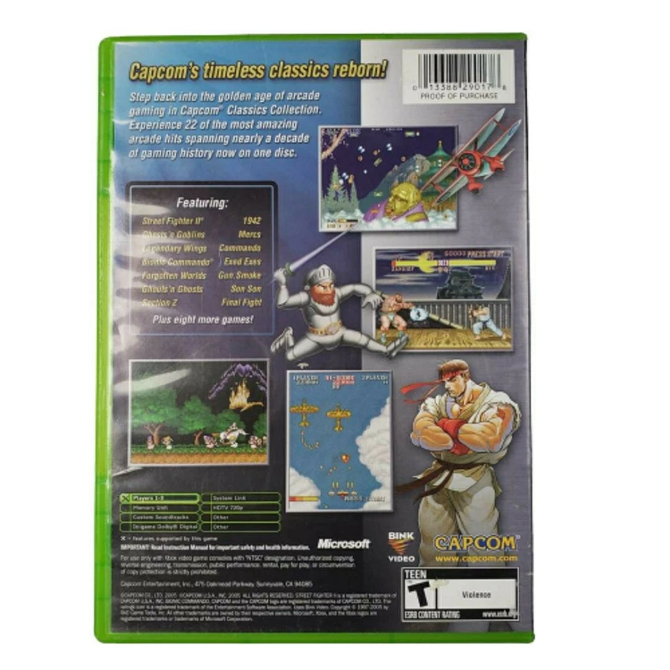 Microsoft Xbox Capcom Classics Collection Video Game (22 Arcade Classics, 2005) - Image 3 of 3