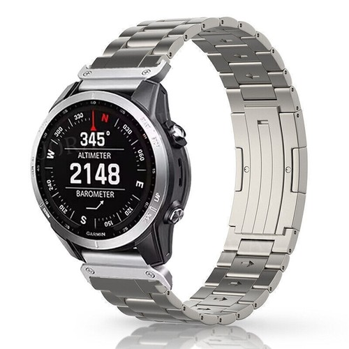 Para Garmin Fenix 7X/6X Pro/5X/5X Plus/3 HR Quick Fit Titan Metal Pulsera Repuesto - Imagen 17 de 21