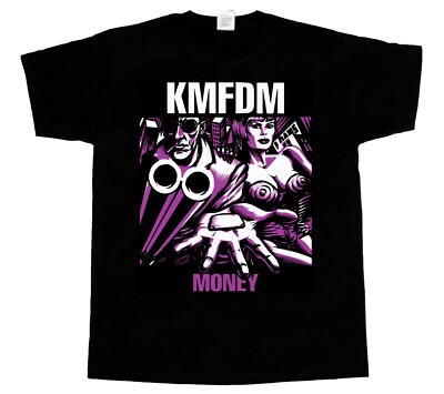 KMFDM Money Short - Long sleeve new black T-SHIRT 3 4 5XL