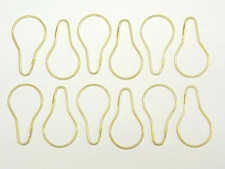 QUALITY Brass Plated SHOWER CURTAIN RINGS - 2.4mm Thick - (12-Pack)