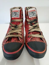 Vintage 1987 VISION STREET WEAR Skateboard Sneakers Canvas HI Top Size 8 Red