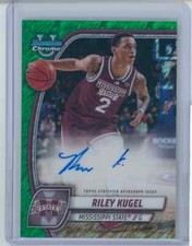 2024-25 Bowman U Chrome Riley Kugel Prospect Auto Green Shimmer Refractor #70