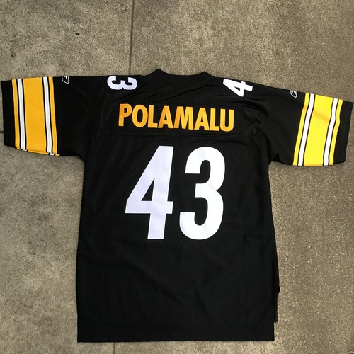 PITTSBURGH STEELERS #43 TROY POLAMALU MEN Large REEBOK NFL FOOTBALL JERSEY - Picture 10 of 12