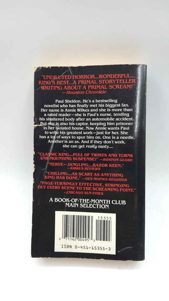 "Misery" Stephen King First Edition 1st Printing Signet Paperback 1988 VG Foto 2 de 4