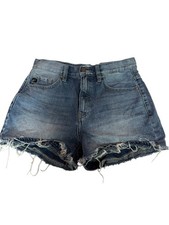 KanCan womens cut off distressed denim shorts size 7/27 stretch blue med wash
