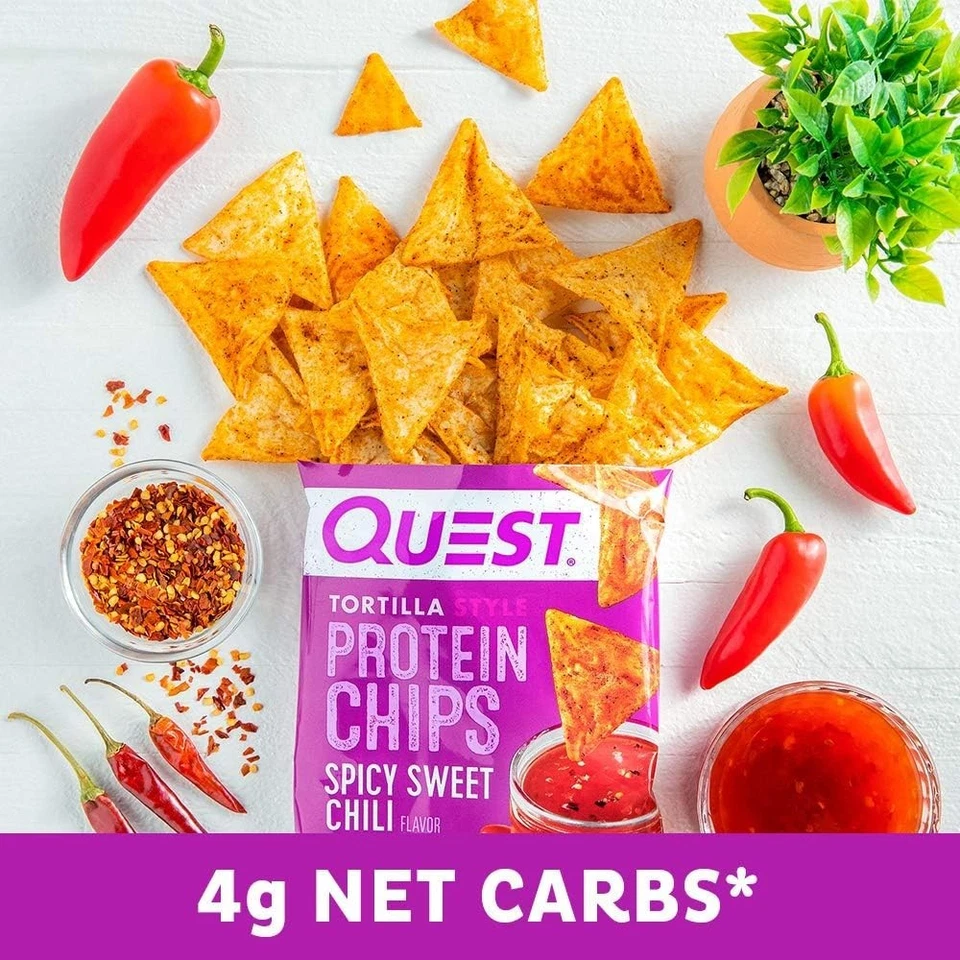 Quest Nutrition Tortilla Style Protein Chips, Spicy Sweet Chili, 1.1oz, 12ct - Image 4 of 4